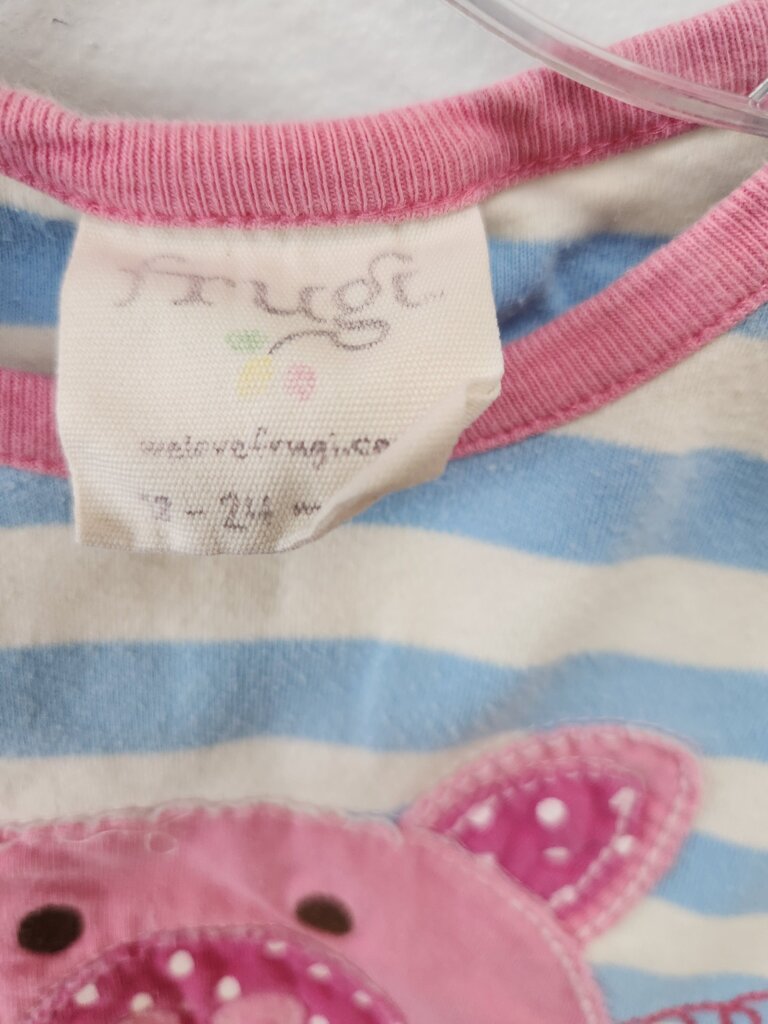Frugi Baby Long Sleeve Pig Applique Top