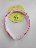 Frog Sac Pink Beaded Headband