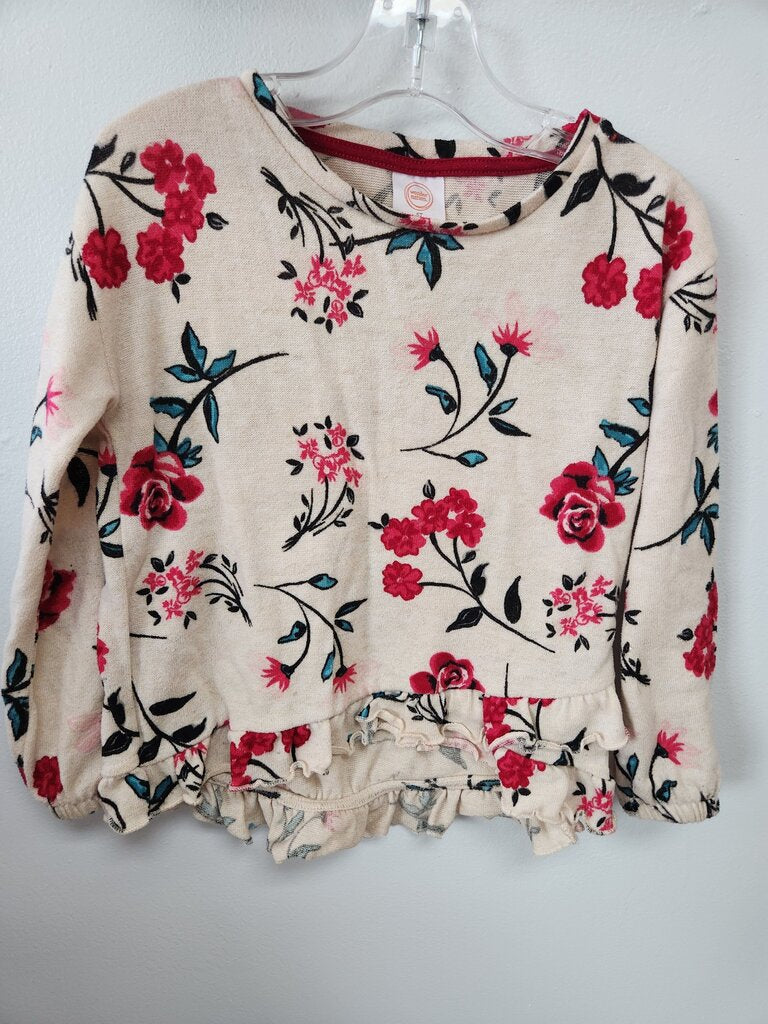 Wonder Nation Floral Print Long Sleeve Top