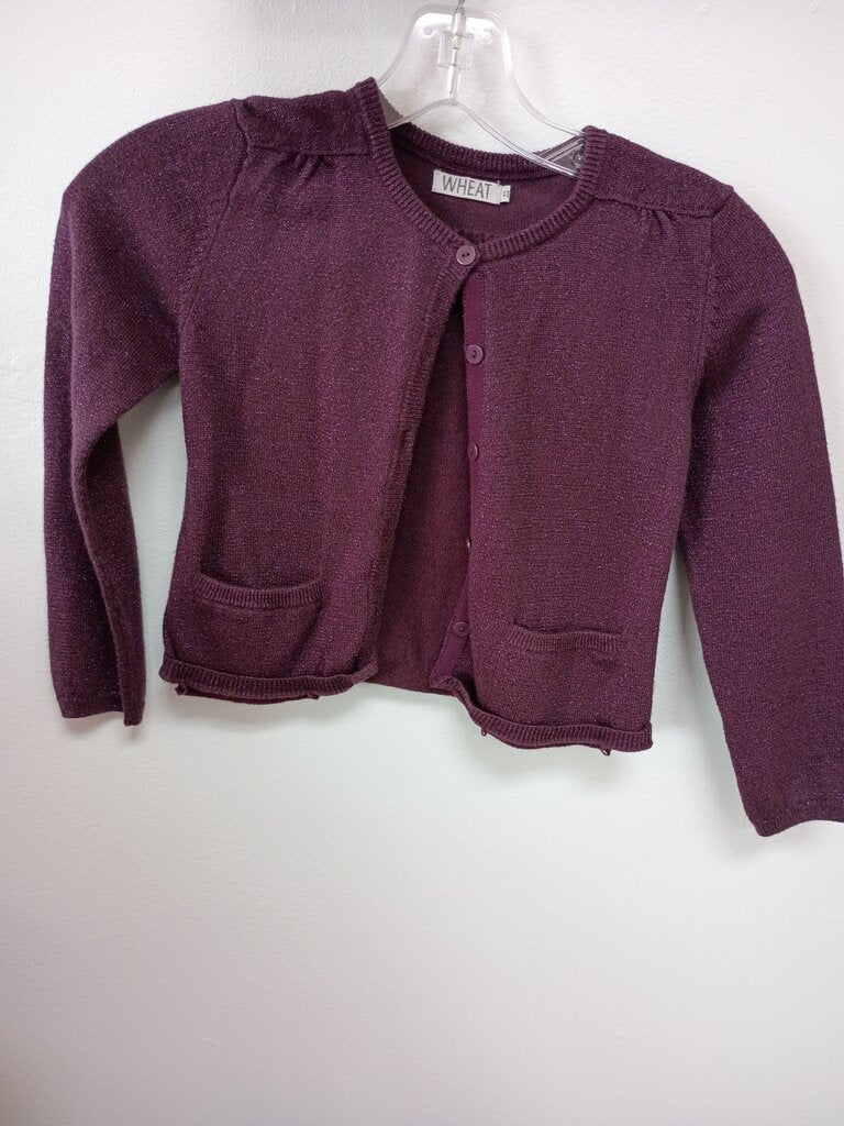 Wheat Girls' Purple Sparkly Cardigan