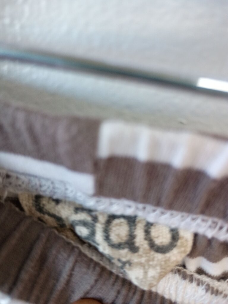 Sado Gray and White Striped Ruffle Leggings