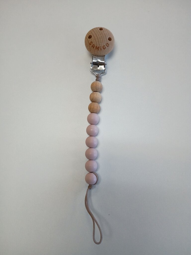 Silicone and Wood Pacifier Clip