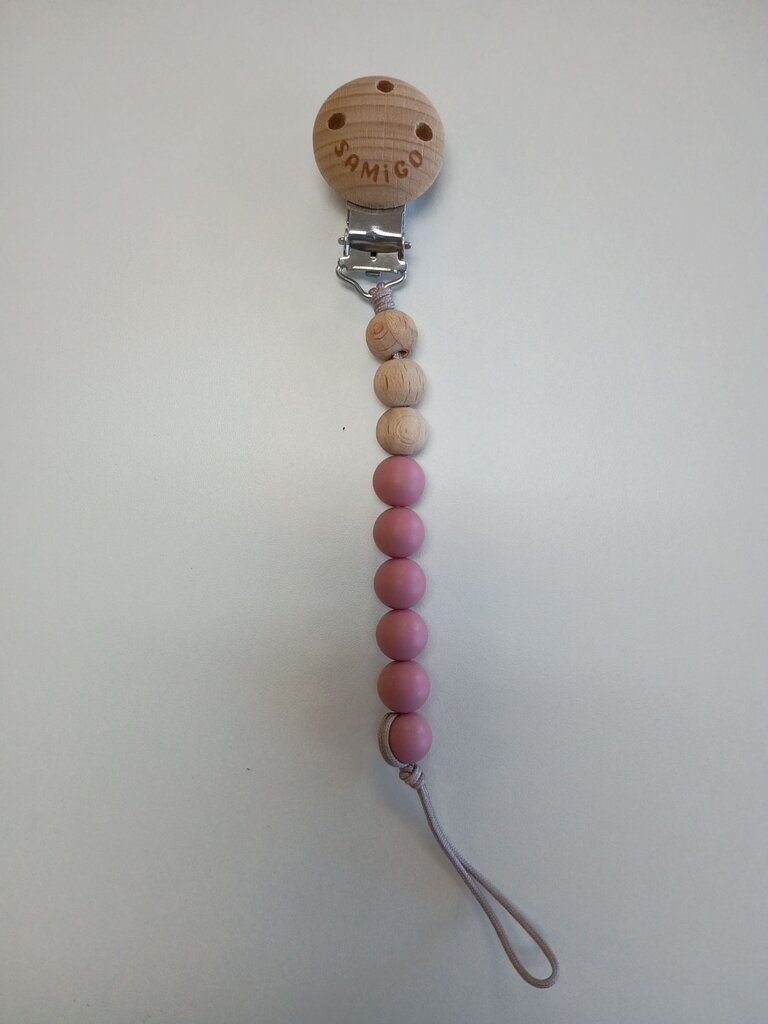 Silicone and Wood Pacifier Clip