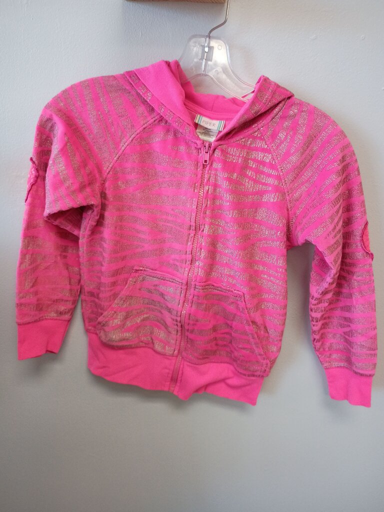 Piper Girls' Pink Zip-up Hoodie