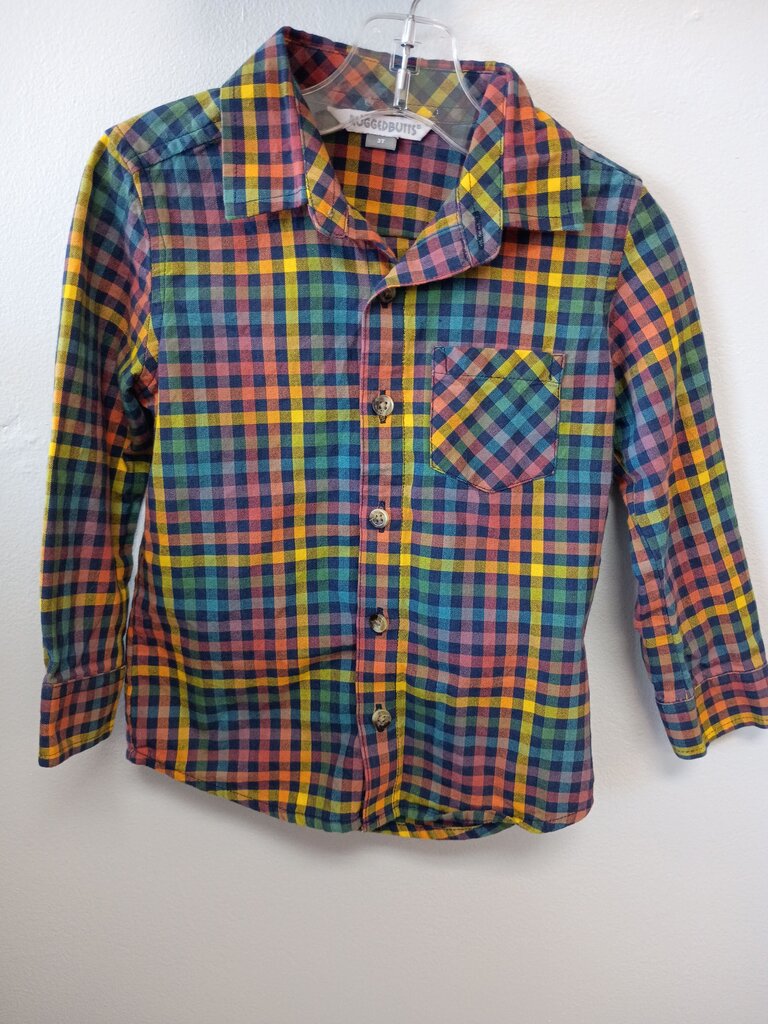 Rugged Butts Multicolor Plaid Button-Up Shirt