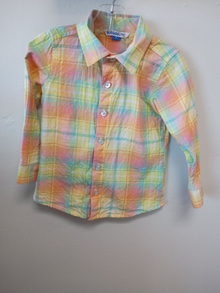 Rugged Butts 3T Colorful Plaid Button-Up Shirt