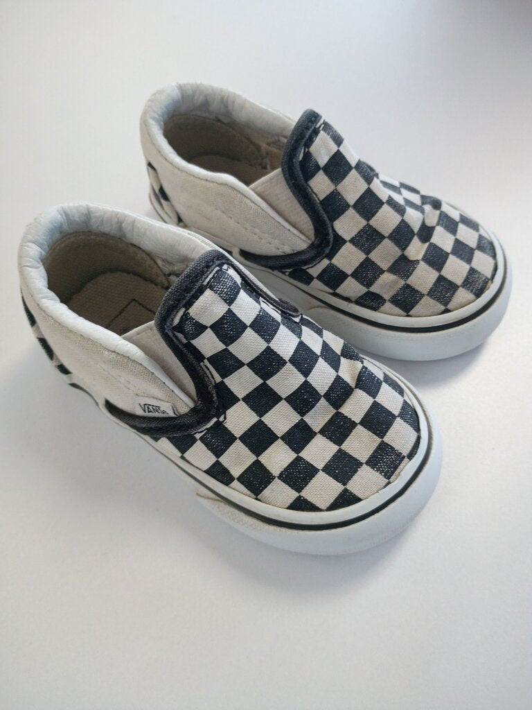 Vans Black and White Checkered Slip-On Shoes