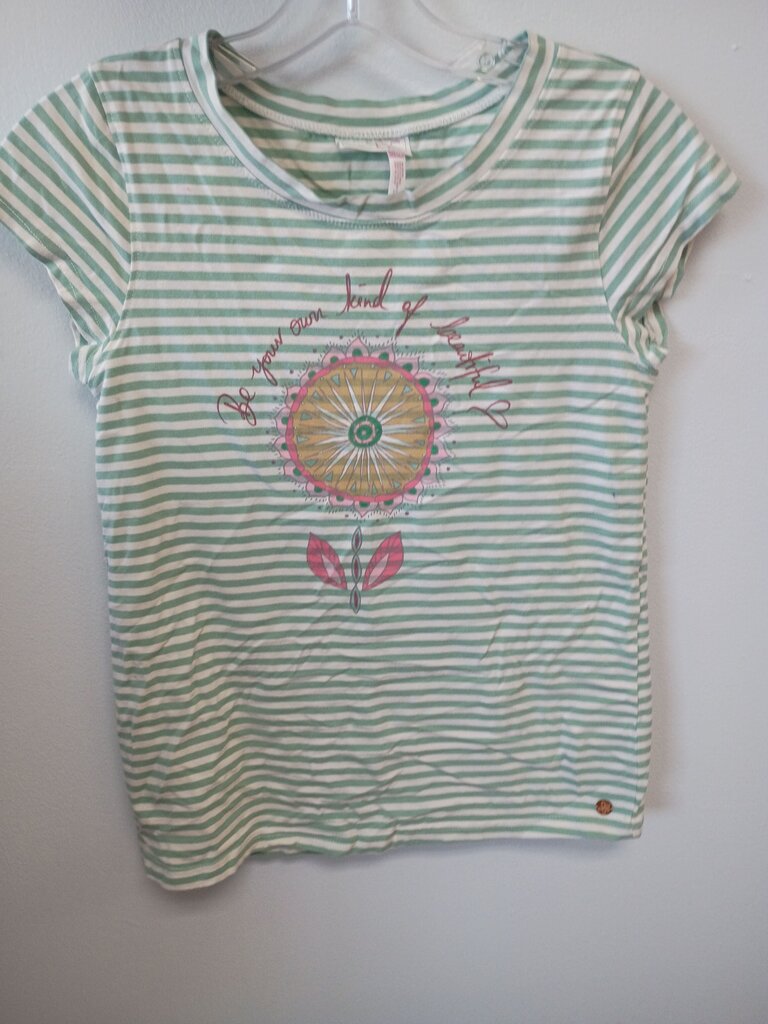 Girls' Striped Tee with Floral Design