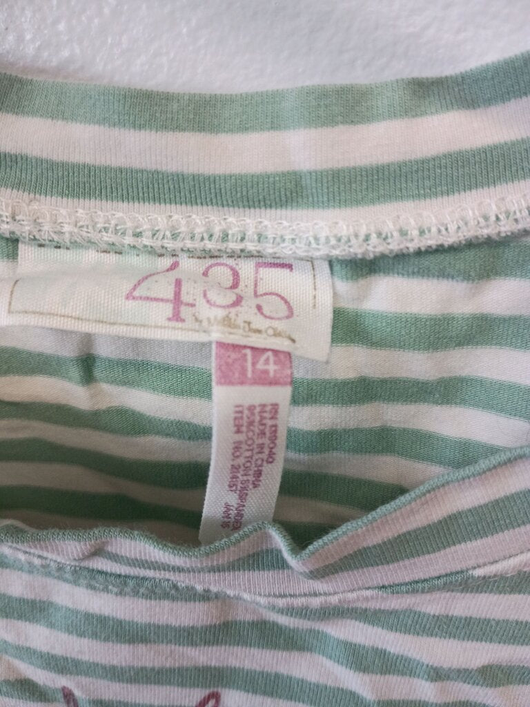 Girls' Striped Tee with Floral Design