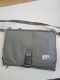 Grey Baby Changing Pad with Elephant Design