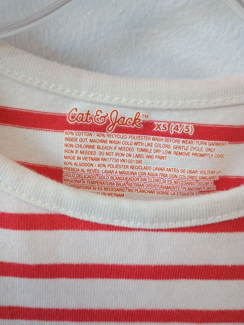 * Cat & Jack Striped Dress with Heart, size 4/5