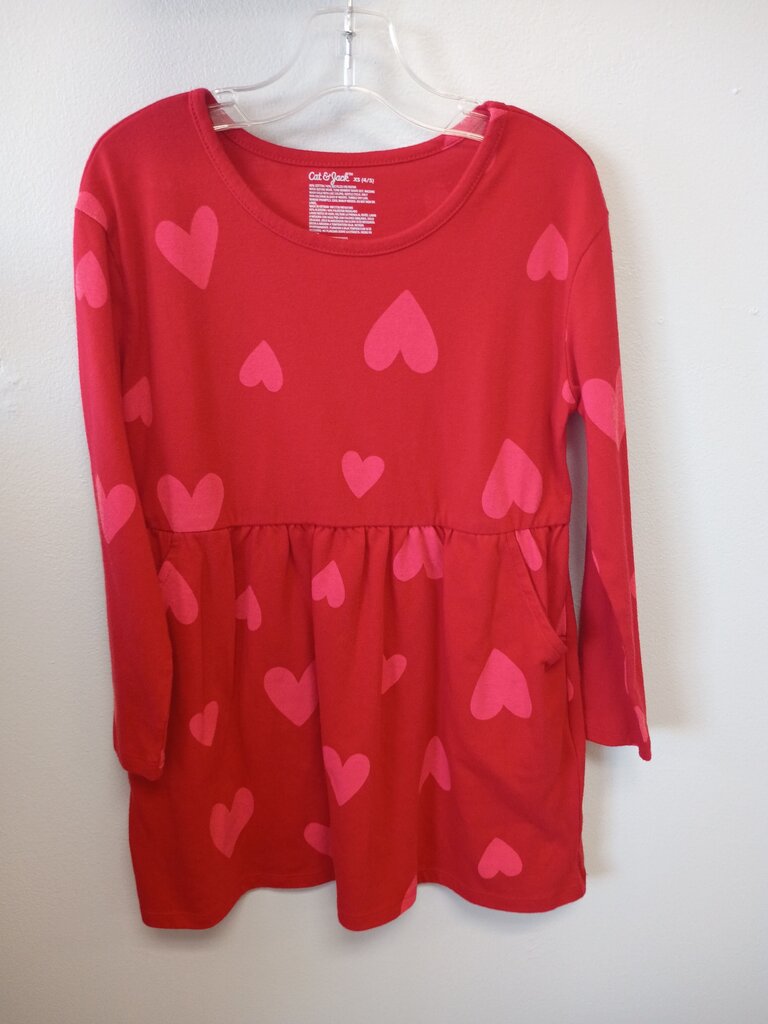 Cat & Jack Red Heart Print Dress