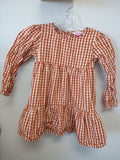 Girls' RuffleButts Orange Checked Dress
