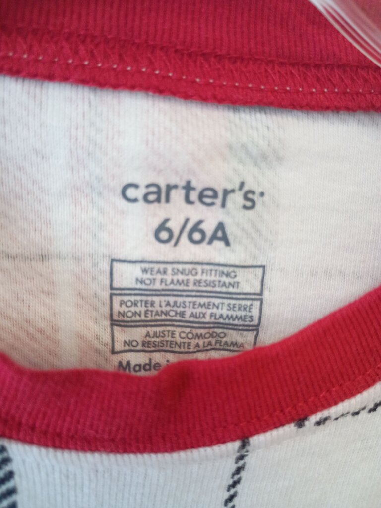 Carter's Red and White Plaid Pajama Set
