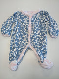 * Carter's White, Blue, & Pink Floral Sleeper, size Preemie