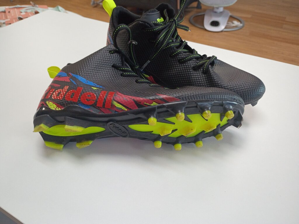 Youth Riddell Black and Red Football Cleats