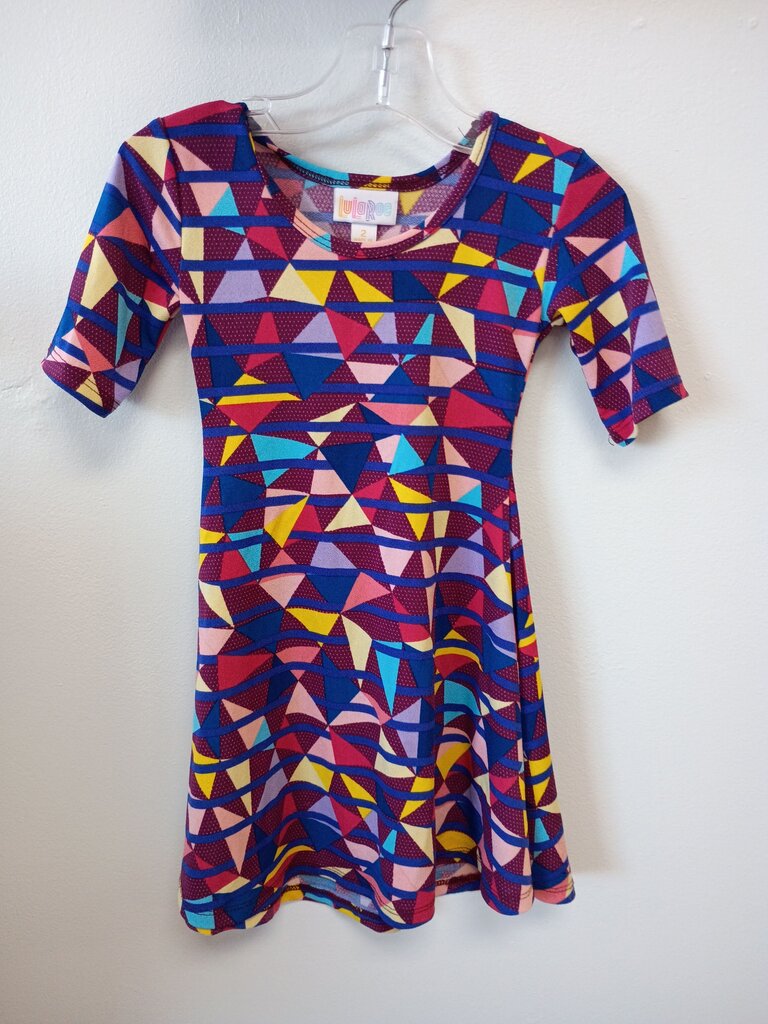 LuLaRoe Girls' Dress with Colorful Geometric Design