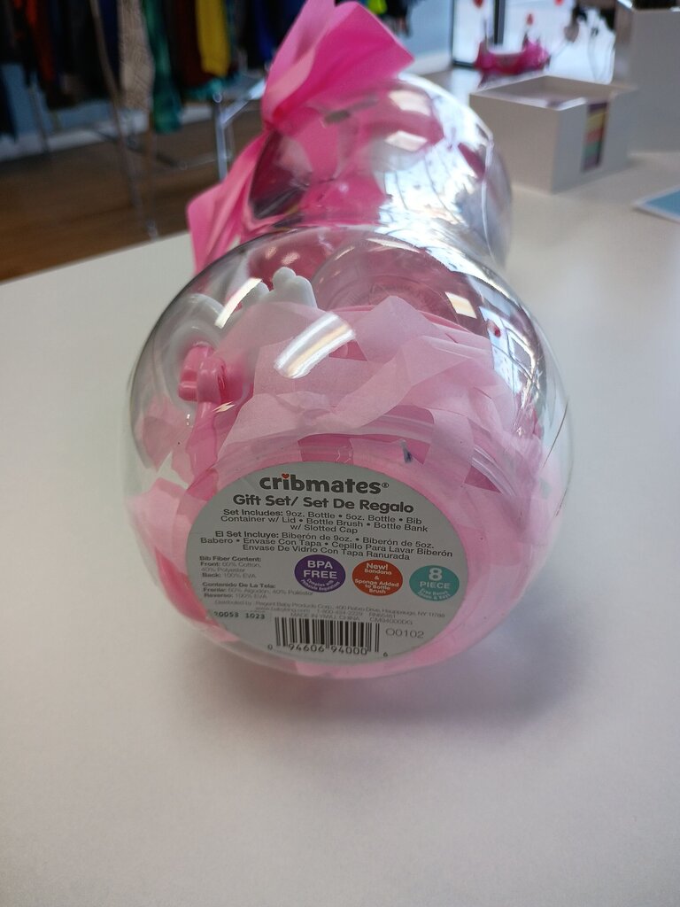 Cribmates Gift Set - Pink Baby Bottle and Accessories
