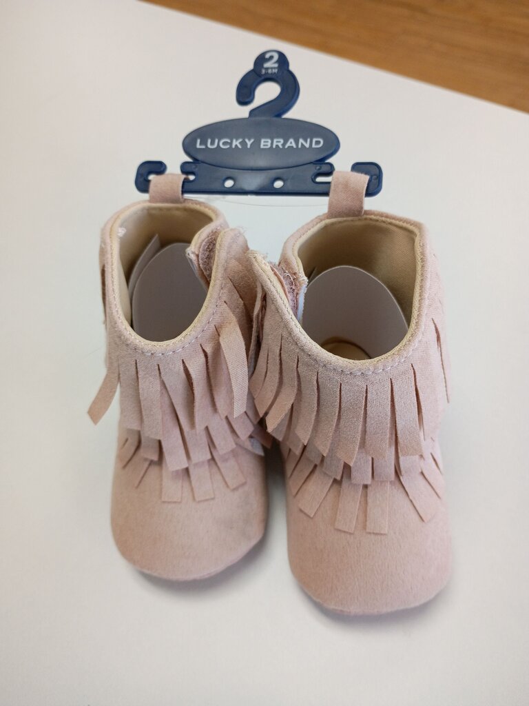 Lucky Brand Pink Fringe Booties