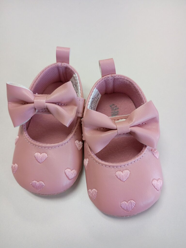Pink Bow Heart Baby Shoes
