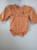 Orange Floral Embroidered Baby Bodysuit