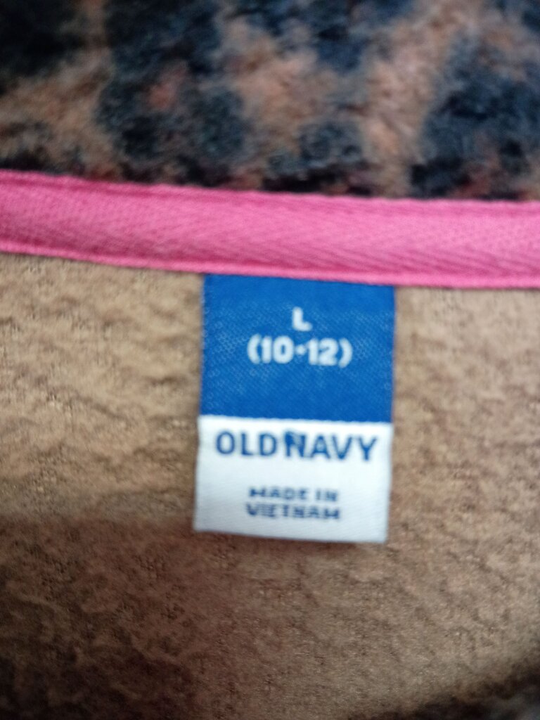 Old Navy Girls' Fleece Jacket with Leopard Pocket