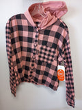 Wonder Nation Pink and Black Checkered Hoodie