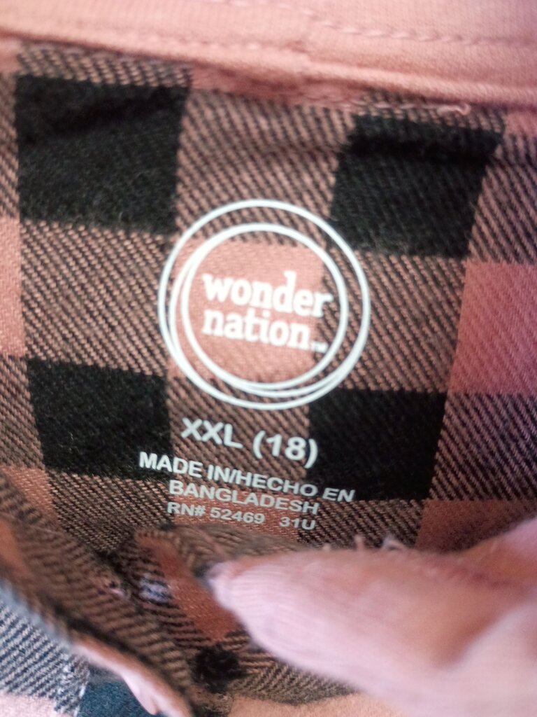 Wonder Nation Pink and Black Checkered Hoodie