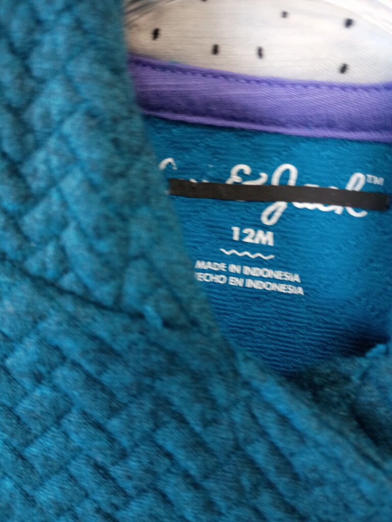 Girls' Teal Zippered Hooded Jacket
