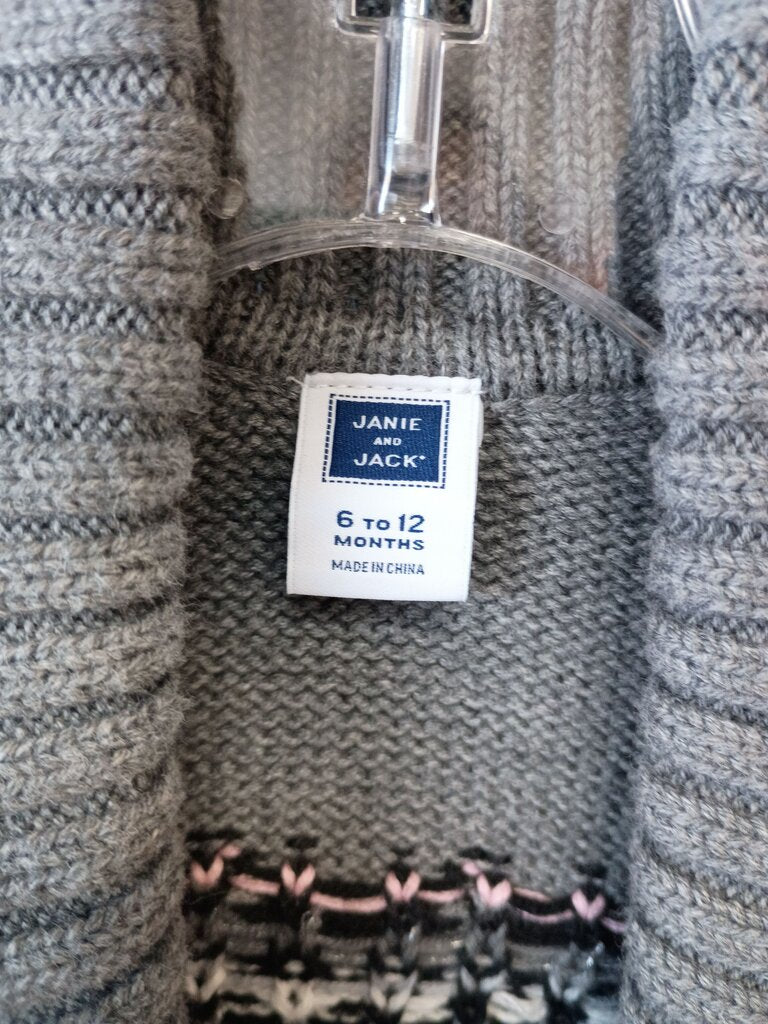 Janie and Jack Gray Knit Cardigan for Infants