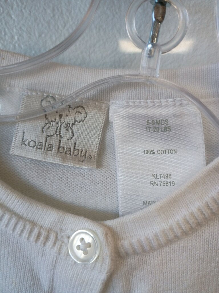Koala Baby White Cardigan Sweater