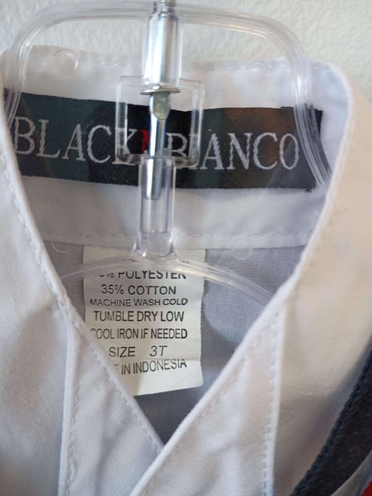 Red and Black Children's Dress Shirt with Bow Tie