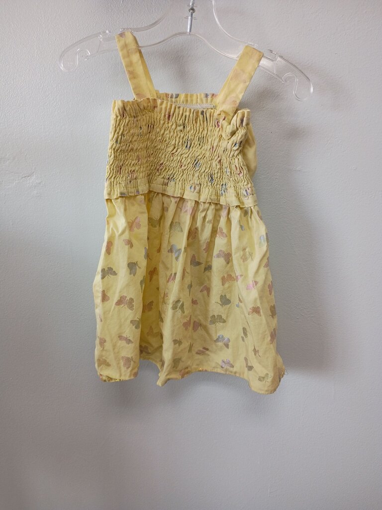 Yellow Butterfly Print Dress