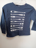 Rabbit Skins Long Sleeve Toddler T-Shirt with Oars Graphic