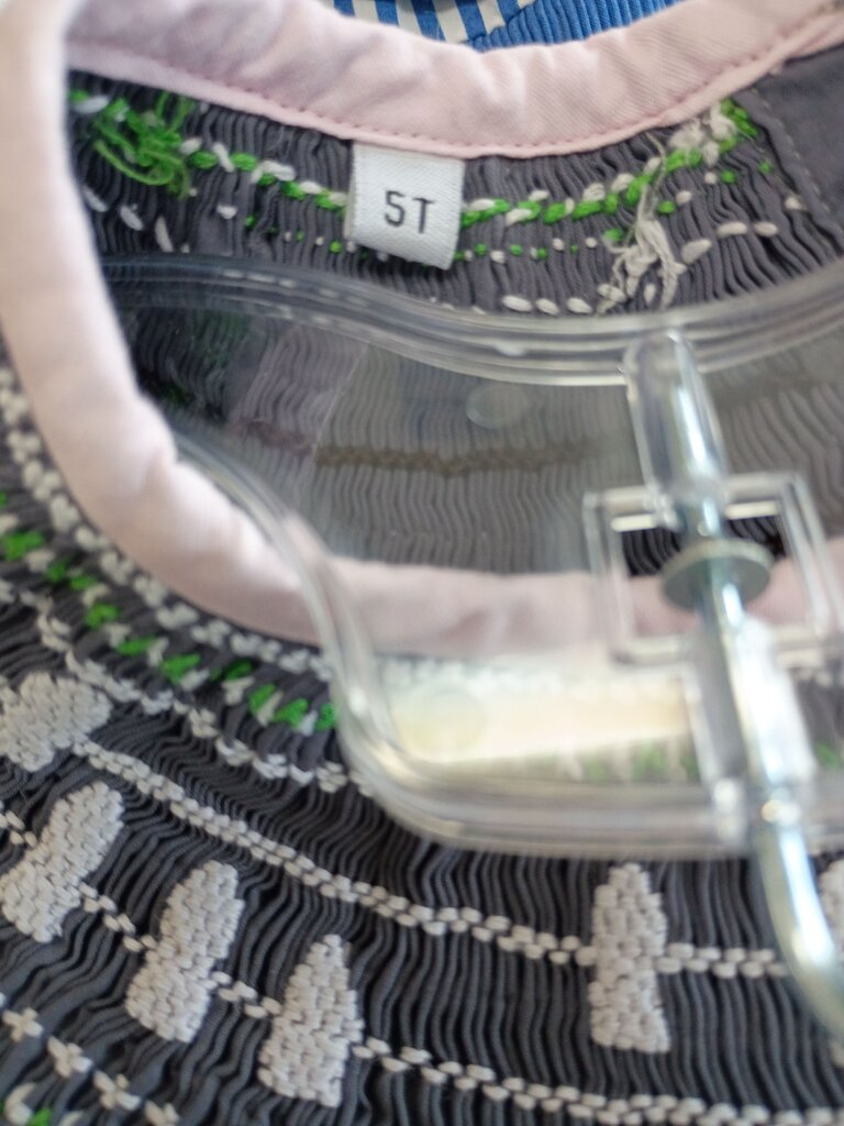 Girls' Gray Dress with Embroidered Design