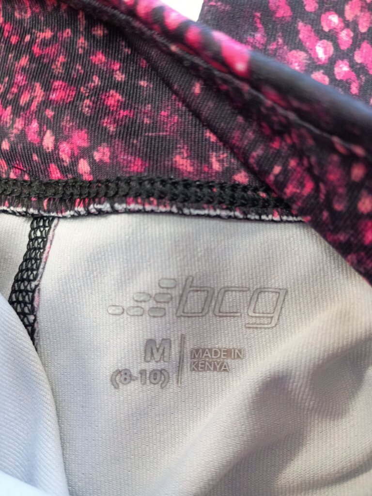 BCG Girls' Athletic Leggings in Pink and Black