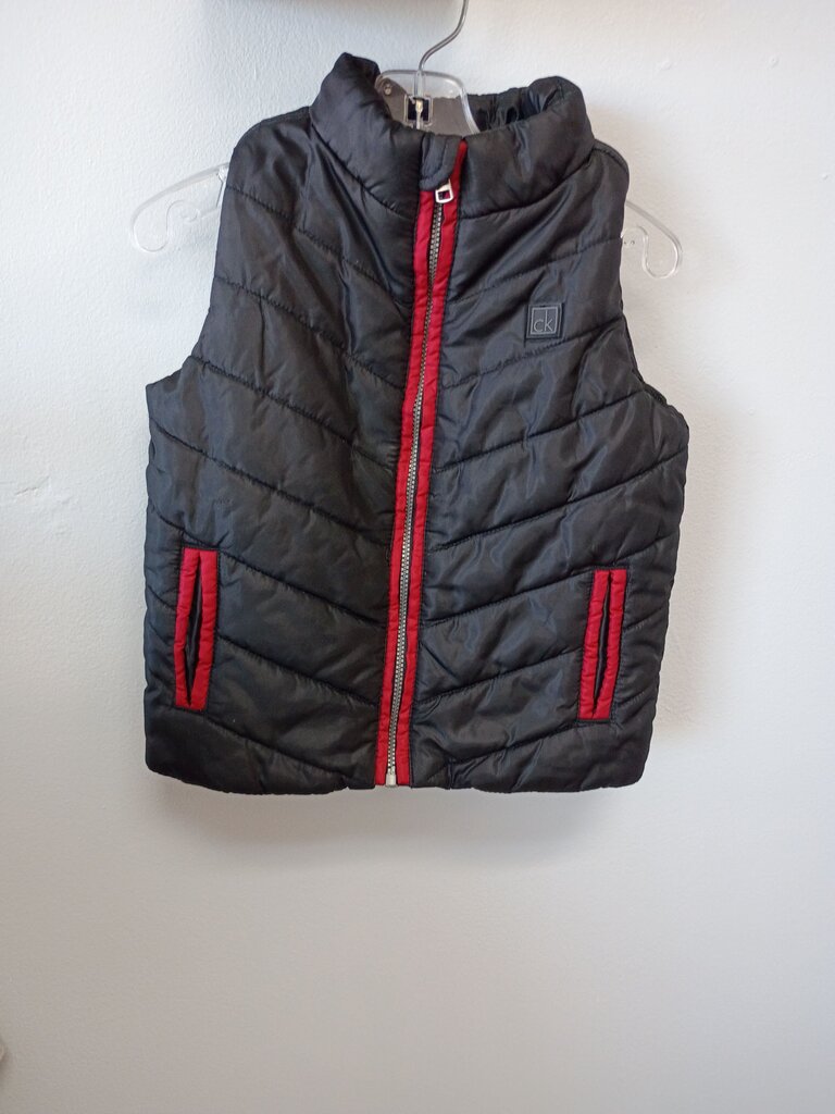 Calvin Klein Jeans Black Puffer Vest with Red Accents
