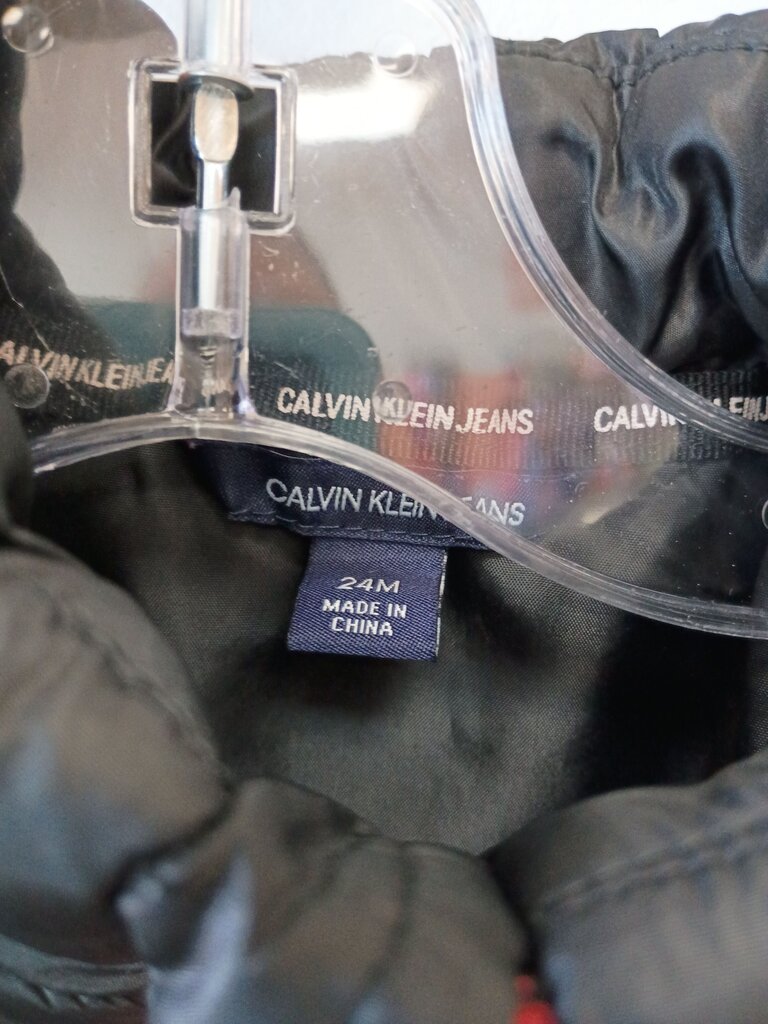 Calvin Klein Jeans Black Puffer Vest with Red Accents