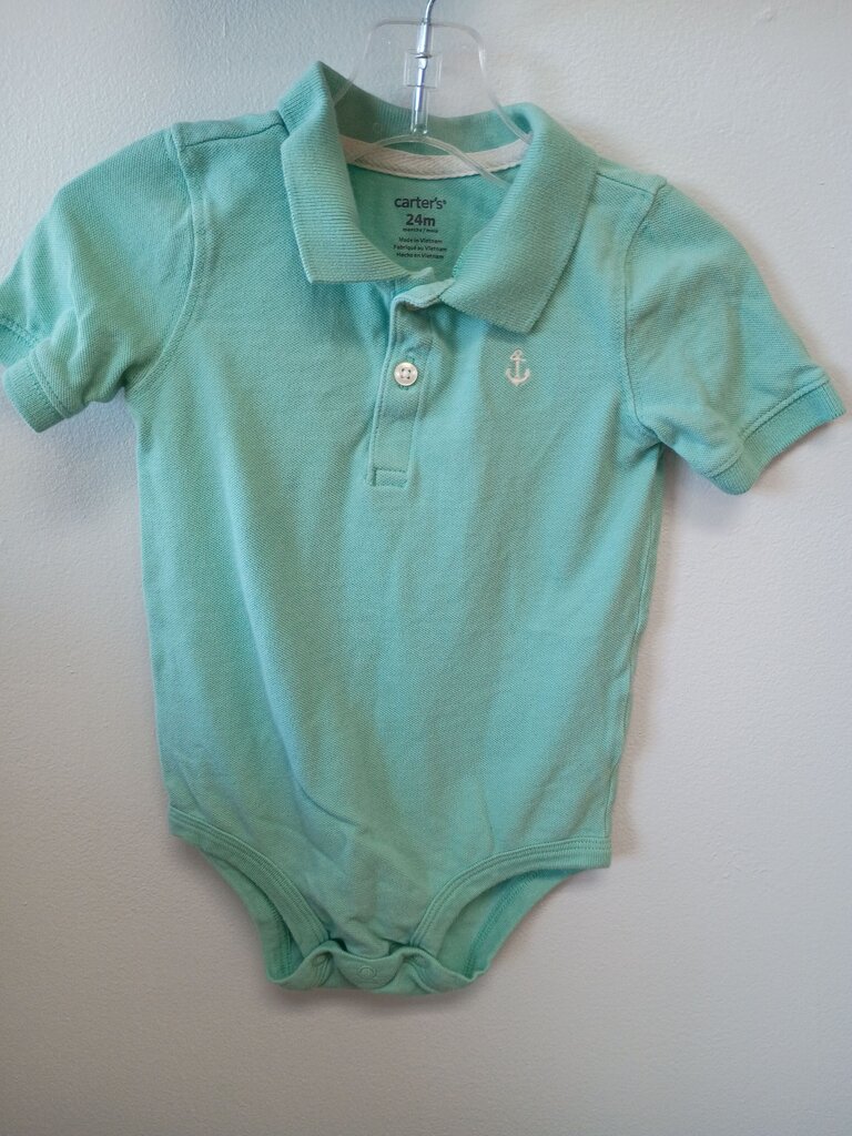 Carter's Mint Green Polo Bodysuit