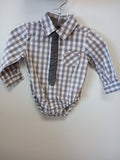 Baby Boy's Stylish Gingham Dress Bodysuit