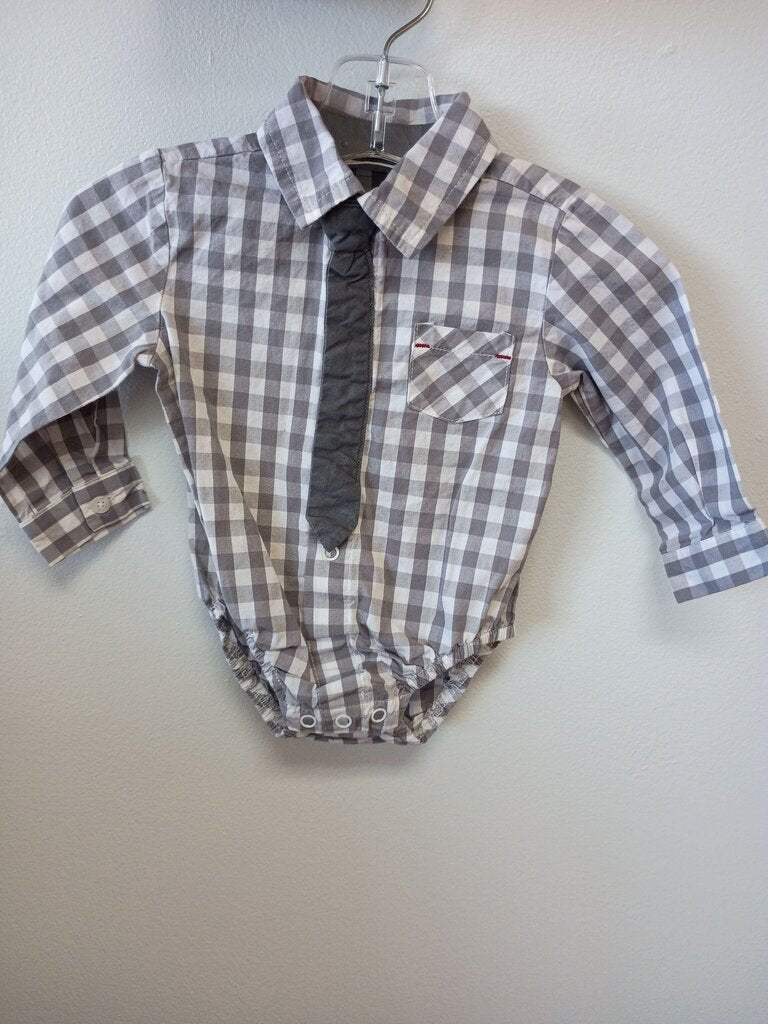 Baby Boy's Stylish Gingham Dress Bodysuit