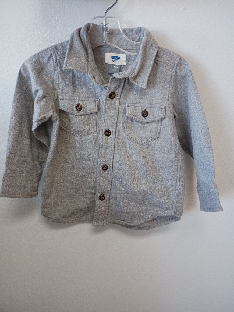 Old Navy Gray Button-Up Shirt