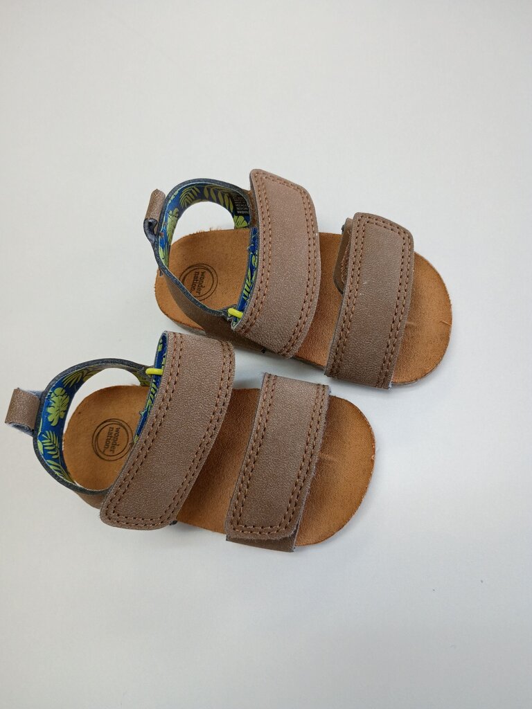 Toddler Brown Sandals with Floral Lining