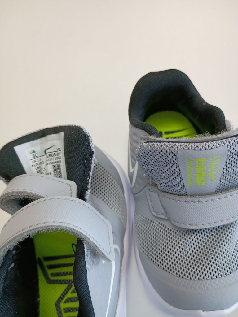 Nike Kids' Gray Mesh Running Shoes with Velcro