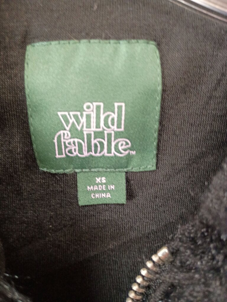 Wild Fable Black Fuzzy Bomber Jacket