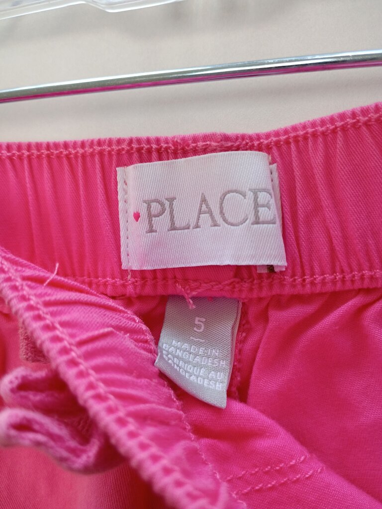 Pink Elastic Waist Shorts