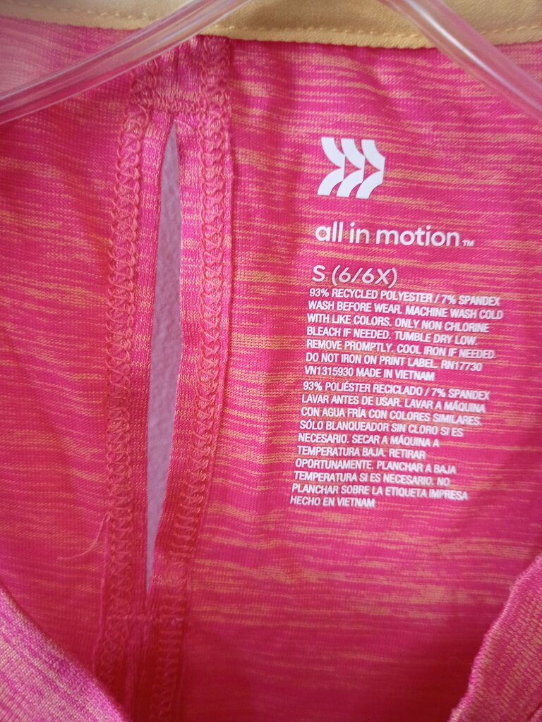 All In Motion Girls' Pink Tank Top